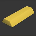 Gold Bar Decorative Ornament With Shiny Golden Textured Surface On Black Reflective Background