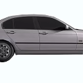 Silver Sedan Car Front View With Headlights Grille And License Plate