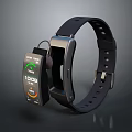 Smart Watch With Black Strap Digital Health Activity Tracking 3d model