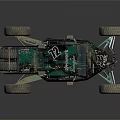 Mud Covered Off Road Functional Vehicle With Large Tires And Racing Design