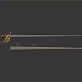 Two Decorative Swords With Gold Hilt Blue Blade And Simple Silver Blade Design