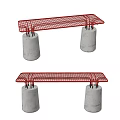 modern bench outdoor net stool 3d model