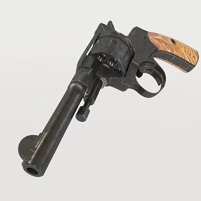 Modern revolver mechanical pistol 3d model