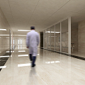 Modern aisle hospital corridor 3d model