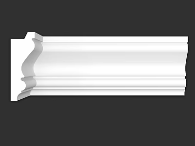 White Decorative Architectural Molding With Smooth Surface And Multi Layer Design 3d model