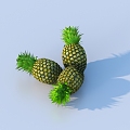 pineapple green pineapple fruit 3d model