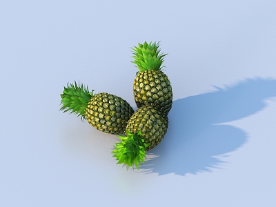 pineapple green pineapple fruit 3d model