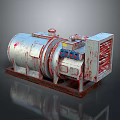 Rusted Industrial Equipment With Cylindrical Metal Body Control Panel Buttons And Base