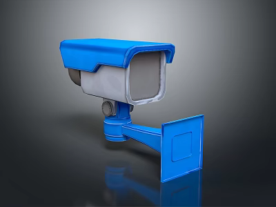 Blue Computer Webcam With High Definition Lens And Adjustable Mount Stand 3d model