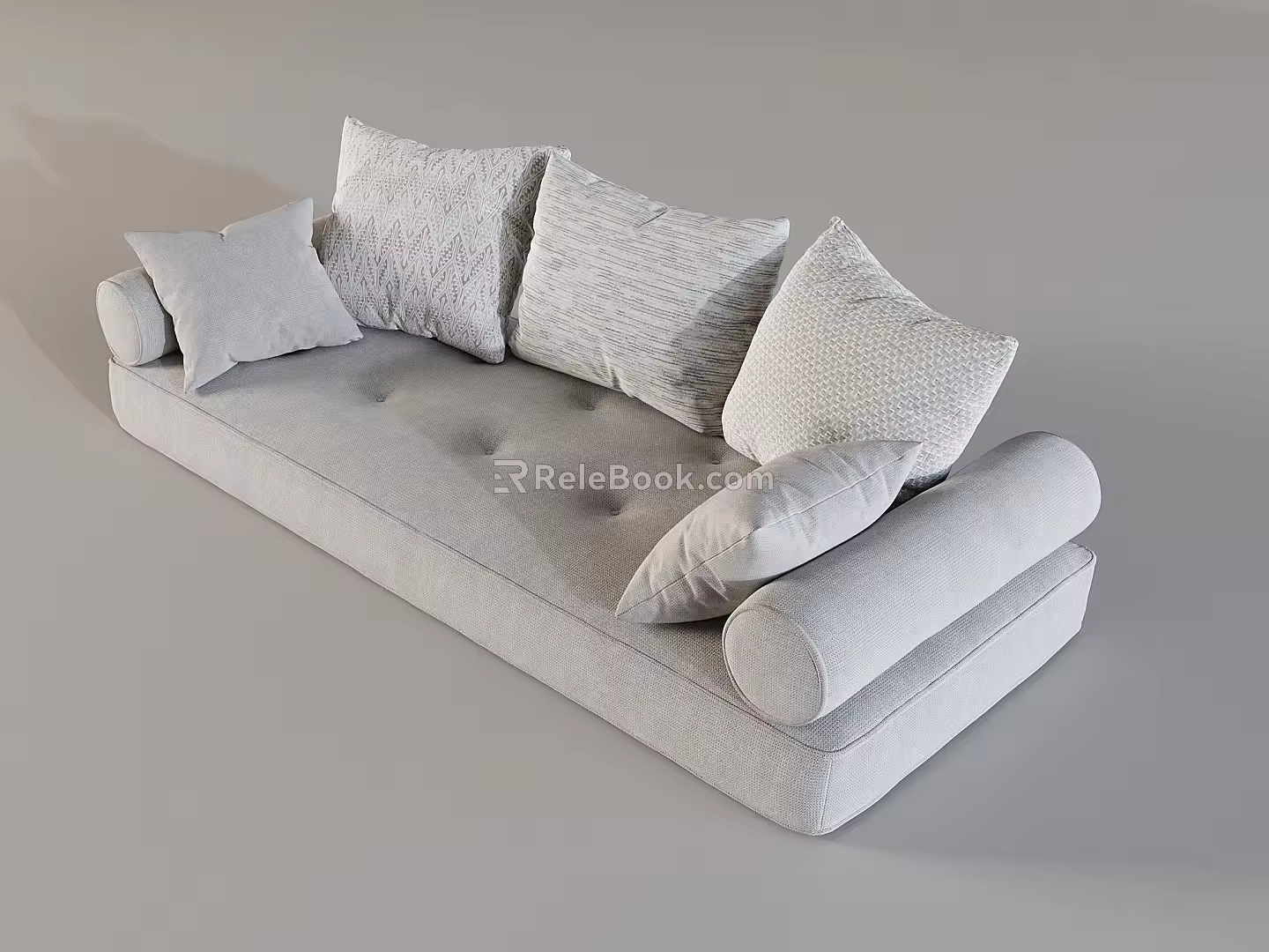 Modern Cream Wind Bay Window Cushion Fabric Pillow Armrest Bay Window Cushion 3d model