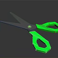 Modern Household Scissors With Green Handle And Silver Blade For Daily Use