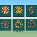 New Chinese Style National Tide Traditional Dragon and Phoenix Crane Pattern Clothing Decorative Embroidery Printed Dragon Robe Embroidery Pattern Decorative Pendant 3d model