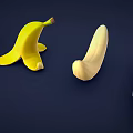 Fresh Bananas in Various Stages of Peeled and Unpeeled Arranged on Dark Background