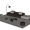 Modern Sofa And Coffee Table Set Design With Ottoman Floor Lamp And Rug