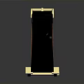 Stylish Modern Wristwatch With Black Leather Strap Gold Case And Square Dial