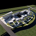 Modern Industrial Factory Complex Exterior Design With Geometric Architecture And Large Windows