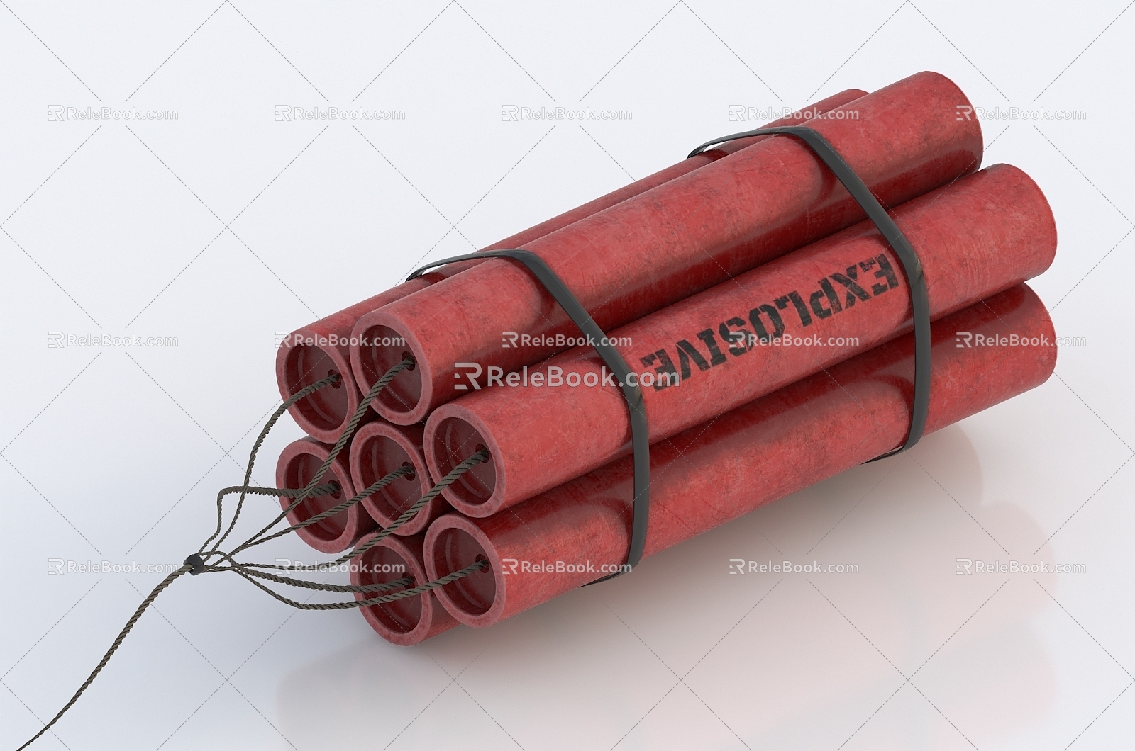 Package Bomb C4 Time Bomb Explosive Detonator 3d model