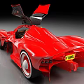 Red Sports Car With Open Doors And Streamlined Modern Exterior Design