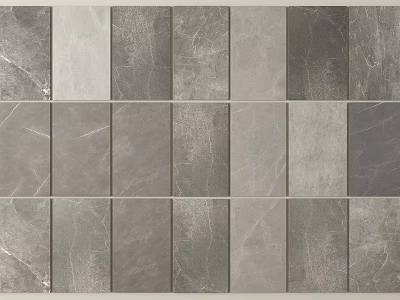 Gray Textured Floor Tiles With Natural Stone Patterns And Multiple Shades For Modern Spaces 3d model
