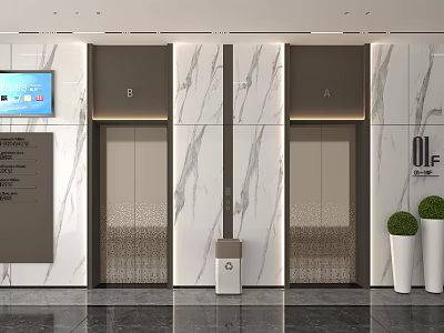 Elevator door elevator elevator button stainless steel elevator 3d model