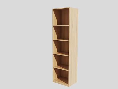 Simple Modern Light Wood Bookcase With Open Shelves And Sturdy Structure 3d model