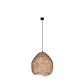 Textured Off White Pendant Light With Irregular Shape And Warm Orange Glow 3d model
