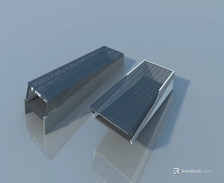 Modern Swing Door With Metal Frame Glass Panel And Contemporary Design 3d model 