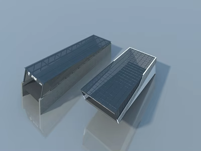 Modern Swing Door With Metal Frame Glass Panel And Contemporary Design 3d model