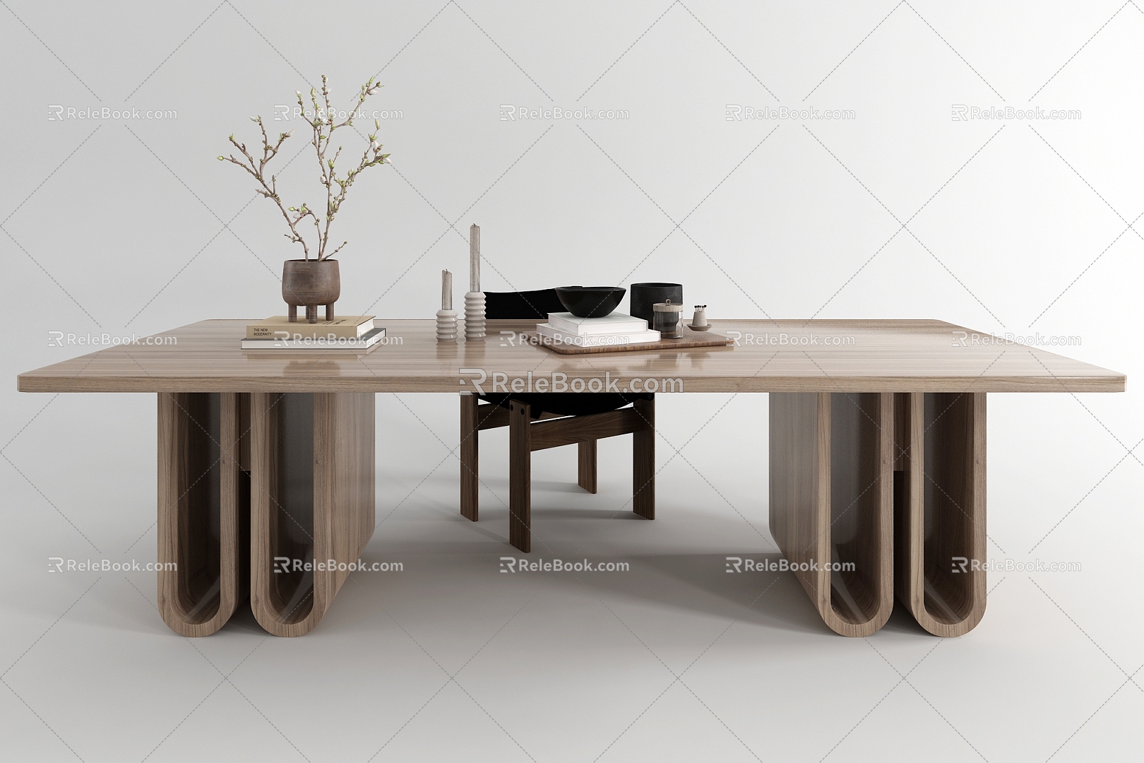 Modern table and chair combination 3d model