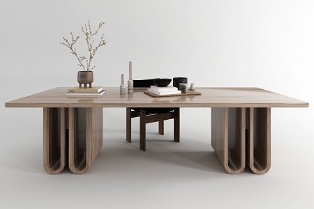 Modern table and chair combination 3d model