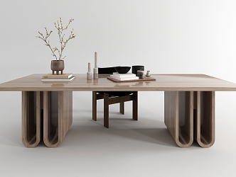 Modern table and chair combination 3d model