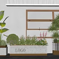 Indoor Landscape Design With Various Green Plants And Decorative Planters By Wooden Window