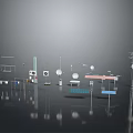 Modern Industrial Metal Components Featuring Various Shapes Structural Supports And Antenna Designs