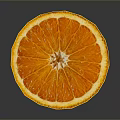 Fresh Sliced Orange With Vibrant Color And Juicy Segments On Dark Background