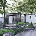 New Chinese-style Courtyard Landscape Under-forest Rest Pavilion Waterscape 3d model