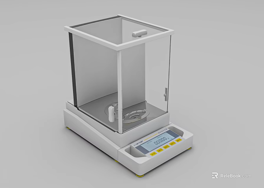 Commercial Electronic Precision Balance With Windshield And Digital Display For Business Use 3d model 
