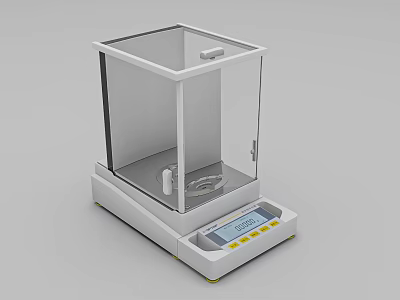 Commercial Electronic Precision Balance With Windshield And Digital Display For Business Use 3d model