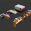 Industrial Processing Machinery Set With White And Orange Components And Multiple Units