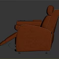 Orange Two Seat Reclining Sofa With Center Console And Comfortable Seats 3d model