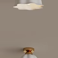 Elegant Modern Ceiling Light With White Wave Shade And Gold Base