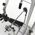 Multifunctional Fitness Equipment With Seated Bench Barbell And Cable System