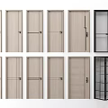 Various Wooden Swing Doors With Light Wood Finish And Glass Panel Designs