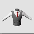 Gray Vest with White Shirt and Red Tie Formal Attire Clothing Design