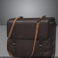 Brown Leather Messenger Bag with Classic Design Adjustable Shoulder Strap and Metal Buckles
