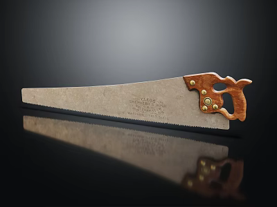 High Quality Hardware Saw With Wooden Handle And Sharp Metal Blade 3d model