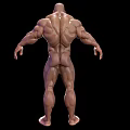 Muscular Male Character 3D Model Showing Strong Biological Muscular Structure With Arms Outstretched