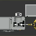 Industrial Testing Equipment With Transparent Enclosure Control Panel And Tripod Mounted Instrument