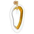 Contemporary Wall Lamp With Curved White Frame And Gold Metal Accent For Home Decor