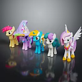 Colorful My Little Pony Toy Figures With Wings Horns And Different Characters