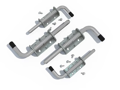 Durable Metal Spring Hinges With Screws And Hardware Components For Furniture 3d model
